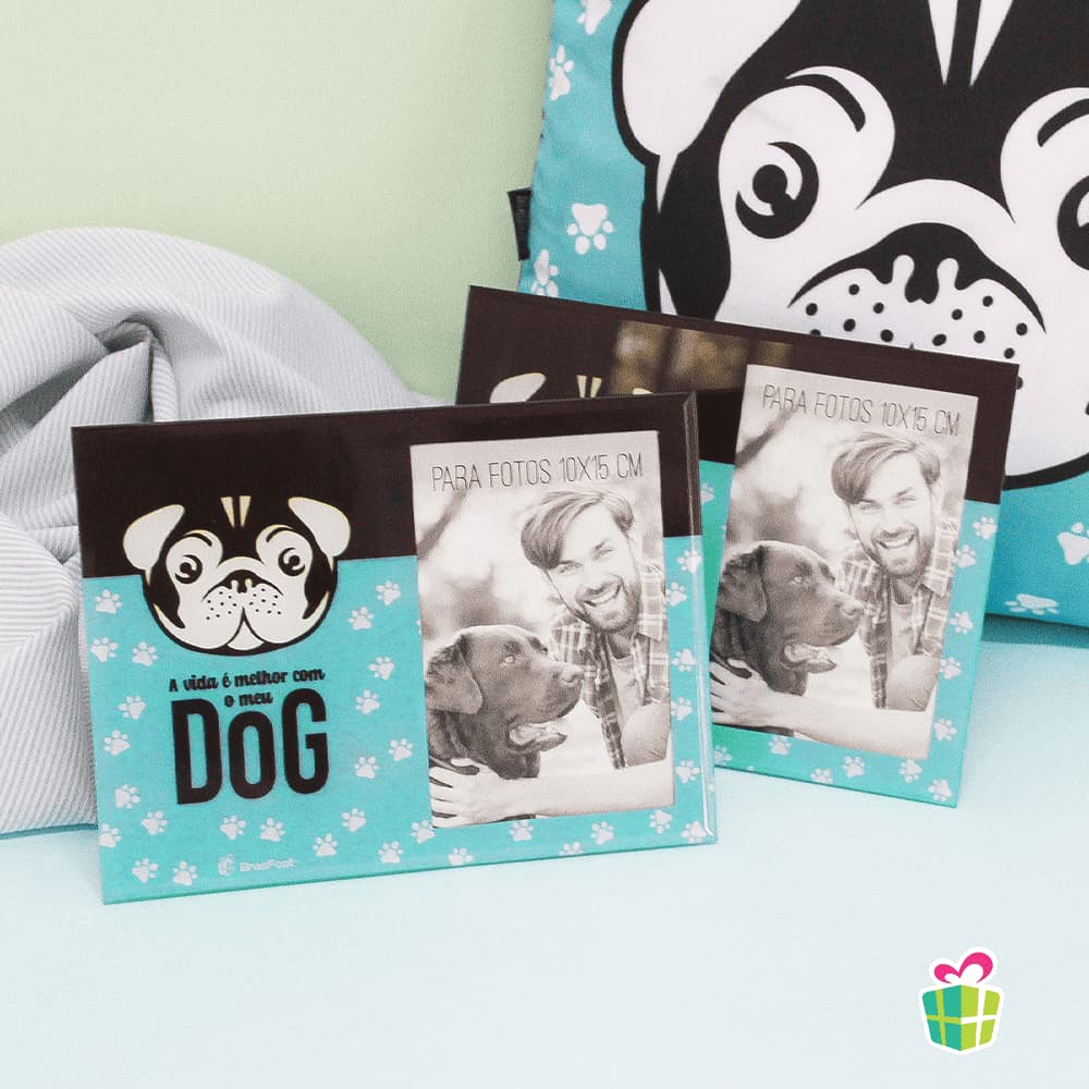 Porta-Retrato Dog 10 × 15 cm Azul – Décor Pet Lover