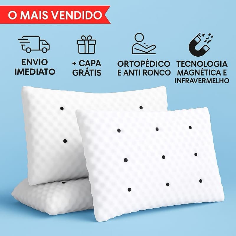 Travesseiro Magnético Alto Terapêuticos com Infravermelho