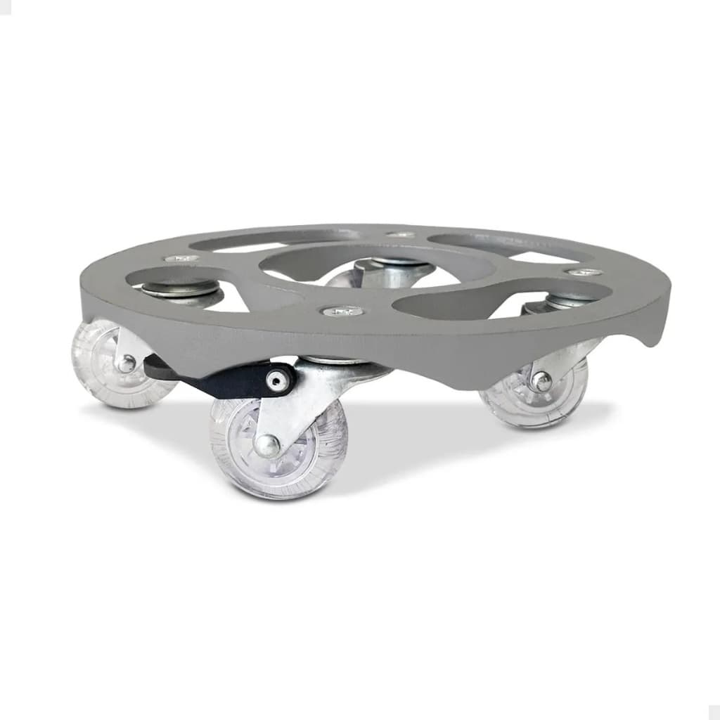 Suporte Rodinhas De Gel Vaso Alumínio 25cm Rodízio C/ Trava
