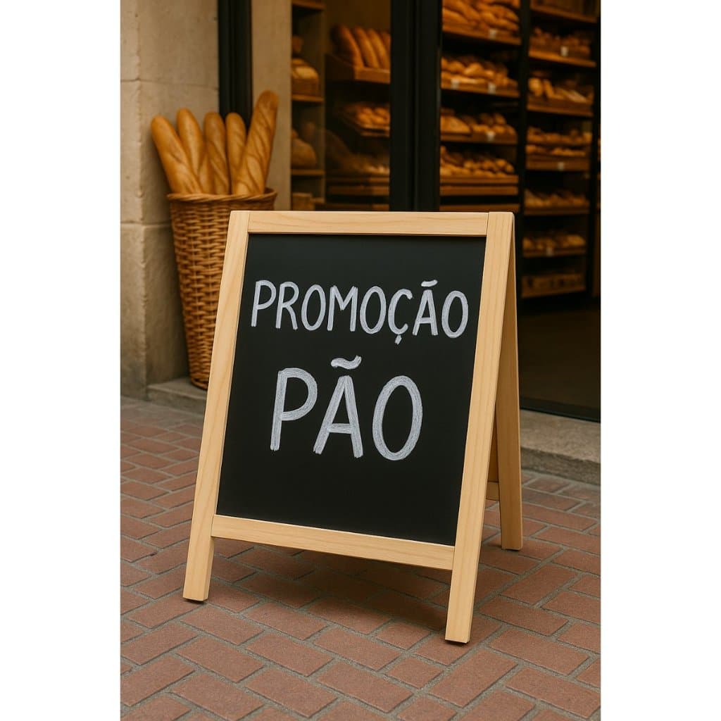 Cavalete Calçada Cardápio Lousa Preta 70x50cm Propaganda