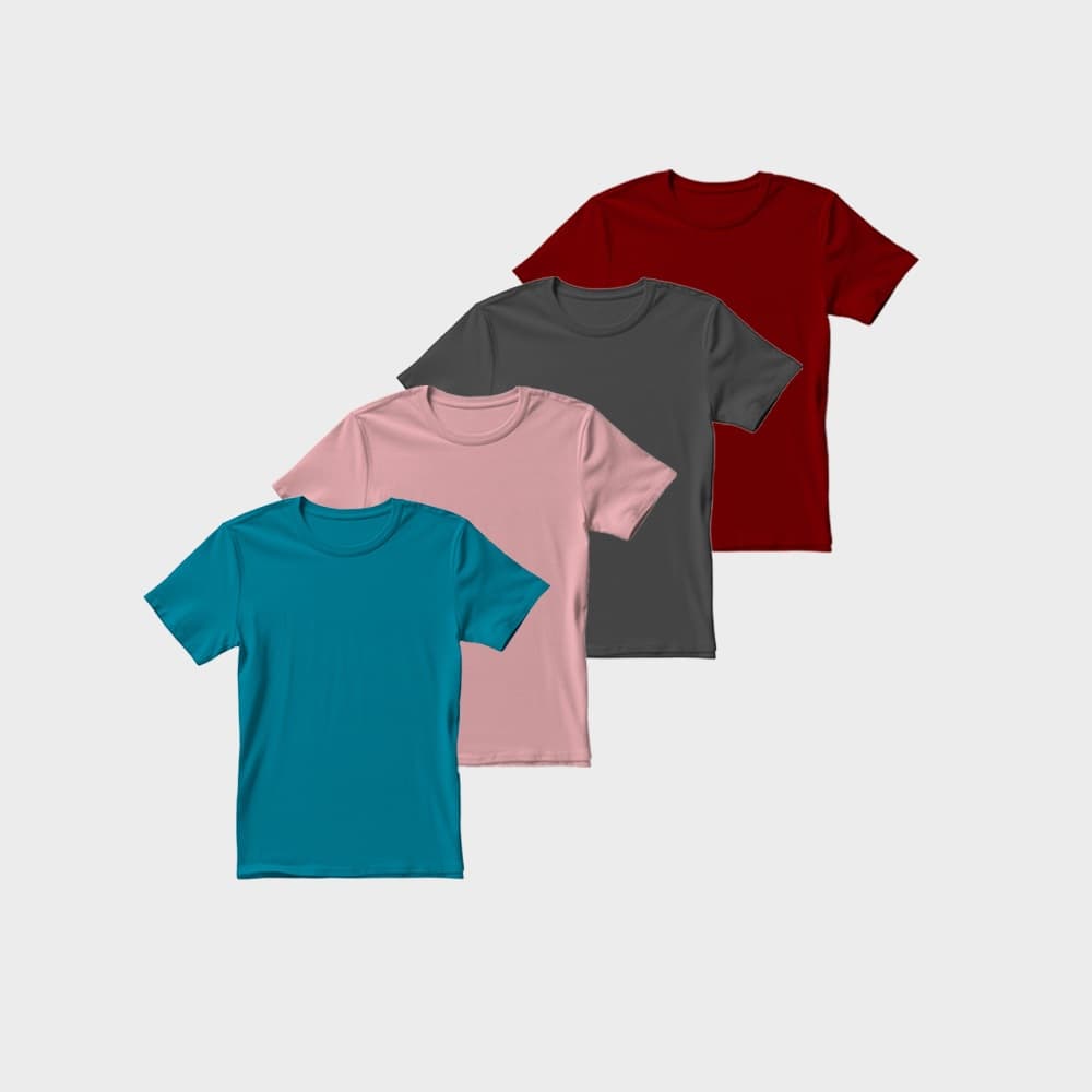 Kit 4 Camiseta Plus Size Masculina Feminina Unissex 100% Algodão 30.1 Premium Camisa Básica Lisa