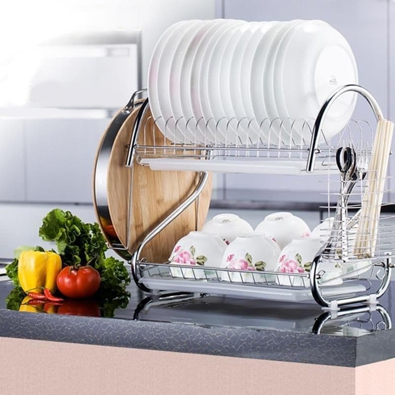Escorredor Louças Porta Copos Talheres Metal Organizador Cozinha Compacto Pratico