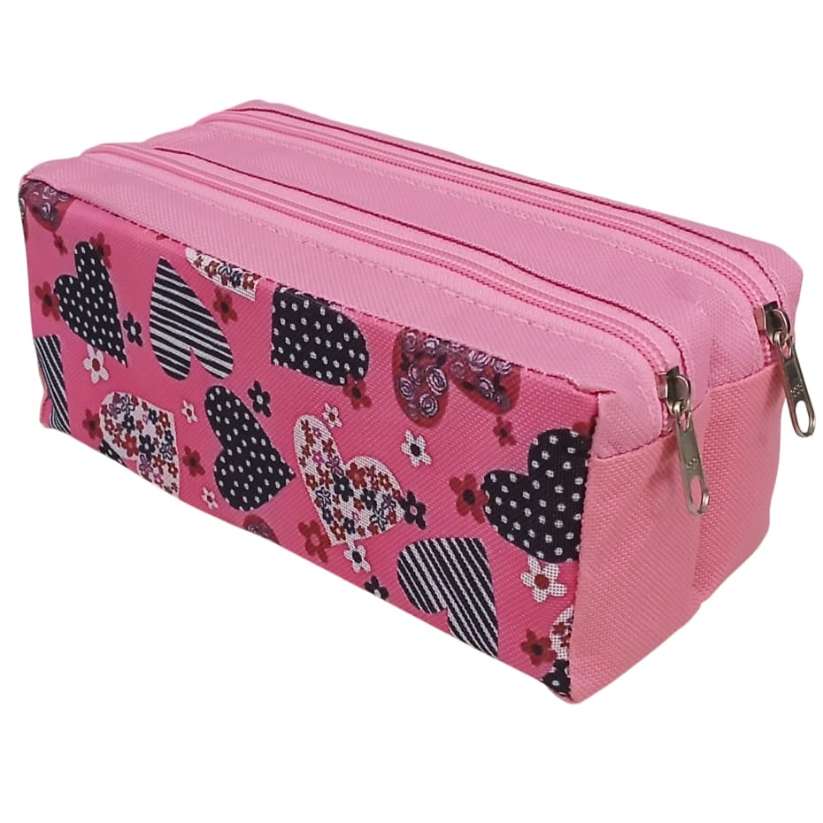 ESTOJO ESCOLAR DUPLO FEMININO KIT COM 10 UNIDADES.