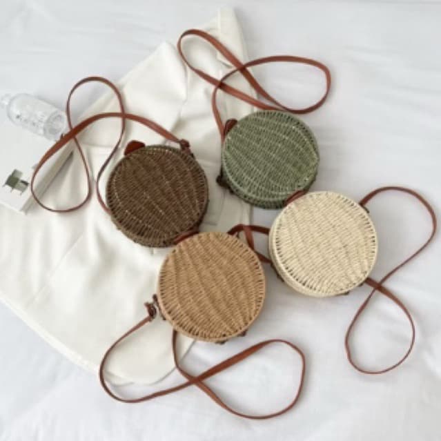 Bolsa Feminina de Praia Bag Saco De Palha Verão Bolsa Transversal