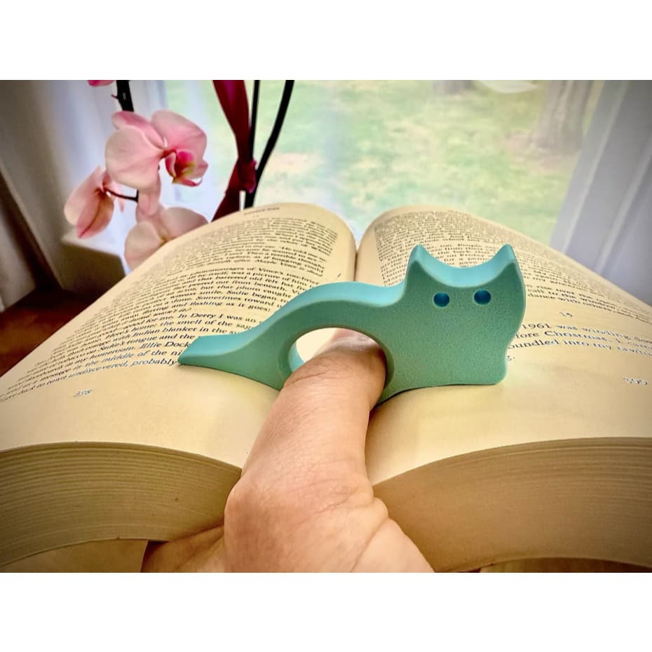 Suporte de Dedo para Leitura | Anel Marcador de Página Gato Criativo