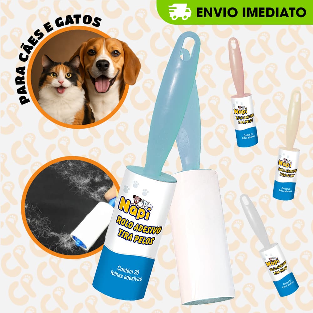 Rolo Adesivo Tira Pelo Pet