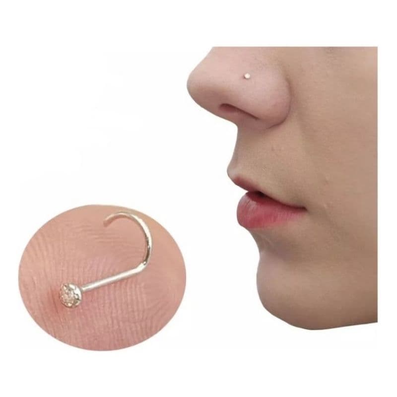 Kit 2 Piercing de Nariz Ponto de Luz Antialérgico Aço Cirúrgico