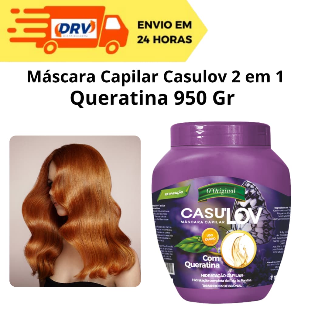 Máscara Capilar Casulov 2 em 1 Queratina 950 Gr - Máscara Capilar - Creme para Hidratação - Máscara