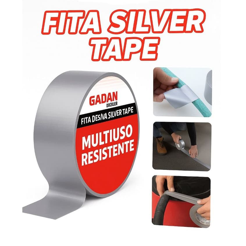 Fita Silver Tape Extra Forte 48mm x 10m – Super Resistente, Multiuso e à Prova D’Água
