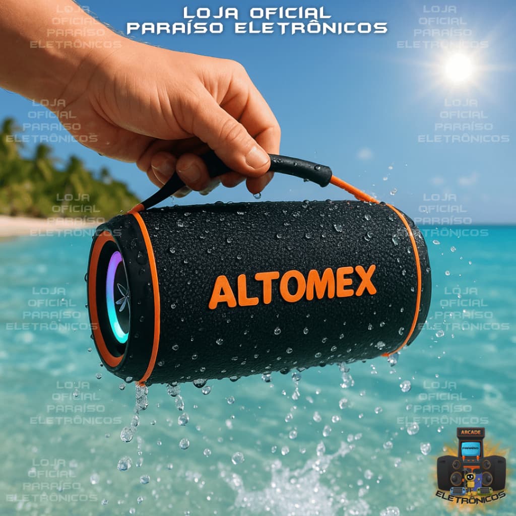Caixa de Som 30W Alto Falante Potente Bluetooth Portátil IPX6 À PROVA D'ÁGUA TWS LED RGB ALTOMEX