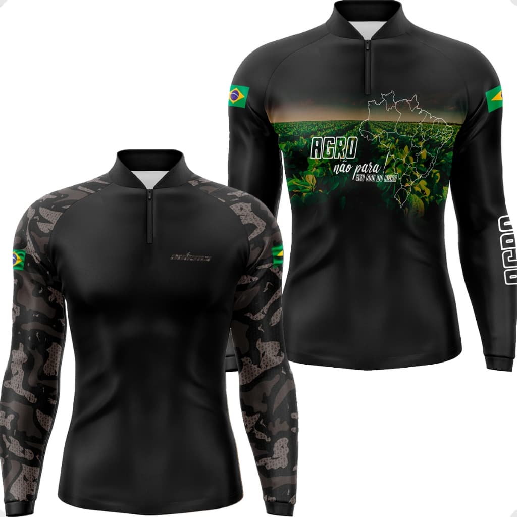 Kit 2 Camisa Agro Blusa Agropecuária Tecido Térmico Fresco e Confortável Proteção Uv 50+