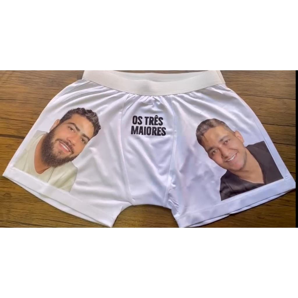 Cueca Personalizada Henrique e Juliano Os Três Maiores Presente Namorado Marido