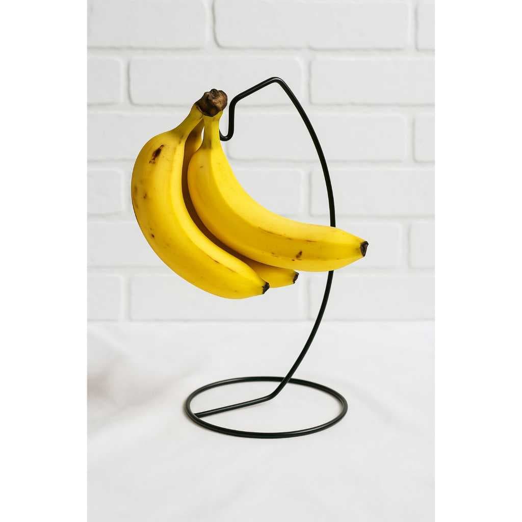 Suporte Mesa Fruteira Gancho para Pendurar Bananas Multiuso Preto