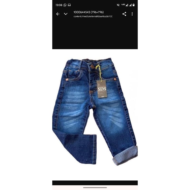 Molde de calça jeans infantil, impresso 2 ao 16 um tam dentro do outro