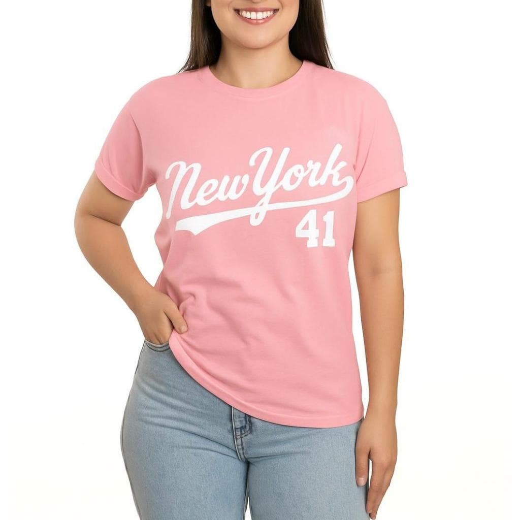 Camiseta T-Shirt Feminina 100% Algodão Estampada New York Gola Redonda Oversized - Promoção Frete Grátis