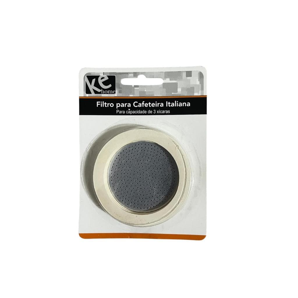 KIT COM 1 FILTRO E 3 BORRACHAS DE VEDAÇAO PARA CAFETEIRA ITALIANA TAMANHOS 3/6/9/12 XICARASS