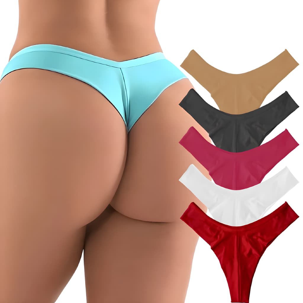 5 calcinhas fio dental duplo sem costura na parte do bumbum não marca a roupa