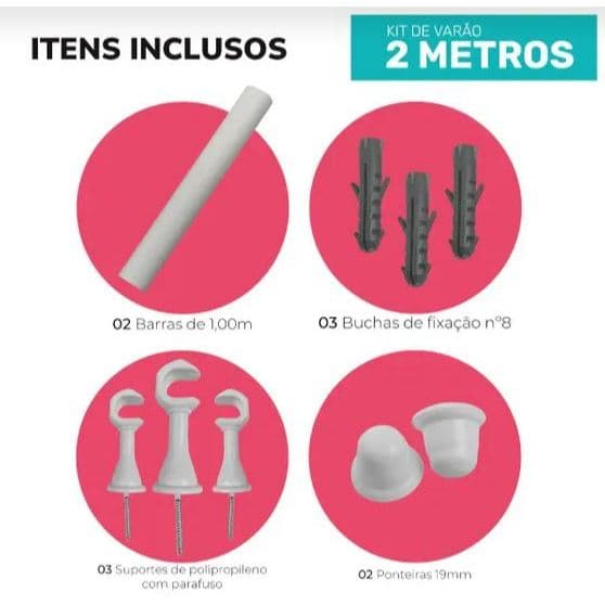 Varão  de 1,00mt a 3,00mt para Cortina, Resistente Várias Cores e Tamanhos Envio Imediato
