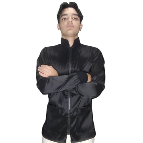 Jaleco banho e tosa anti pelos masculino manga longa preto
