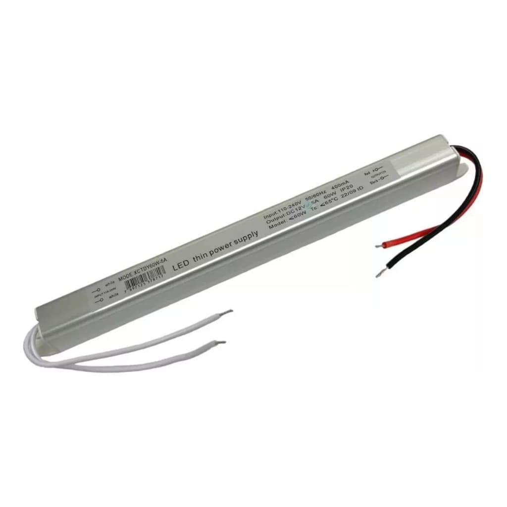 Fonte Slim 12V (1.5A a 10A) para Fita LED, Câmeras, Automação e Som Automotivo - Ledgo