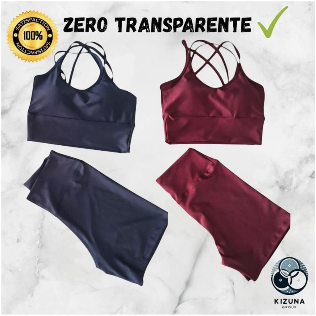 Kit 2 Conjuntos Fitness Feminino Top e Short | Bojo Removível | Zero Transparente e confortável