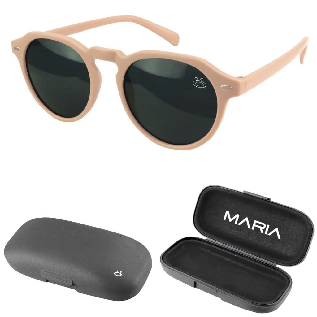 Oculos sol masculino vintage proteção uv casual + case acetato lentes pretas bege Polarizado