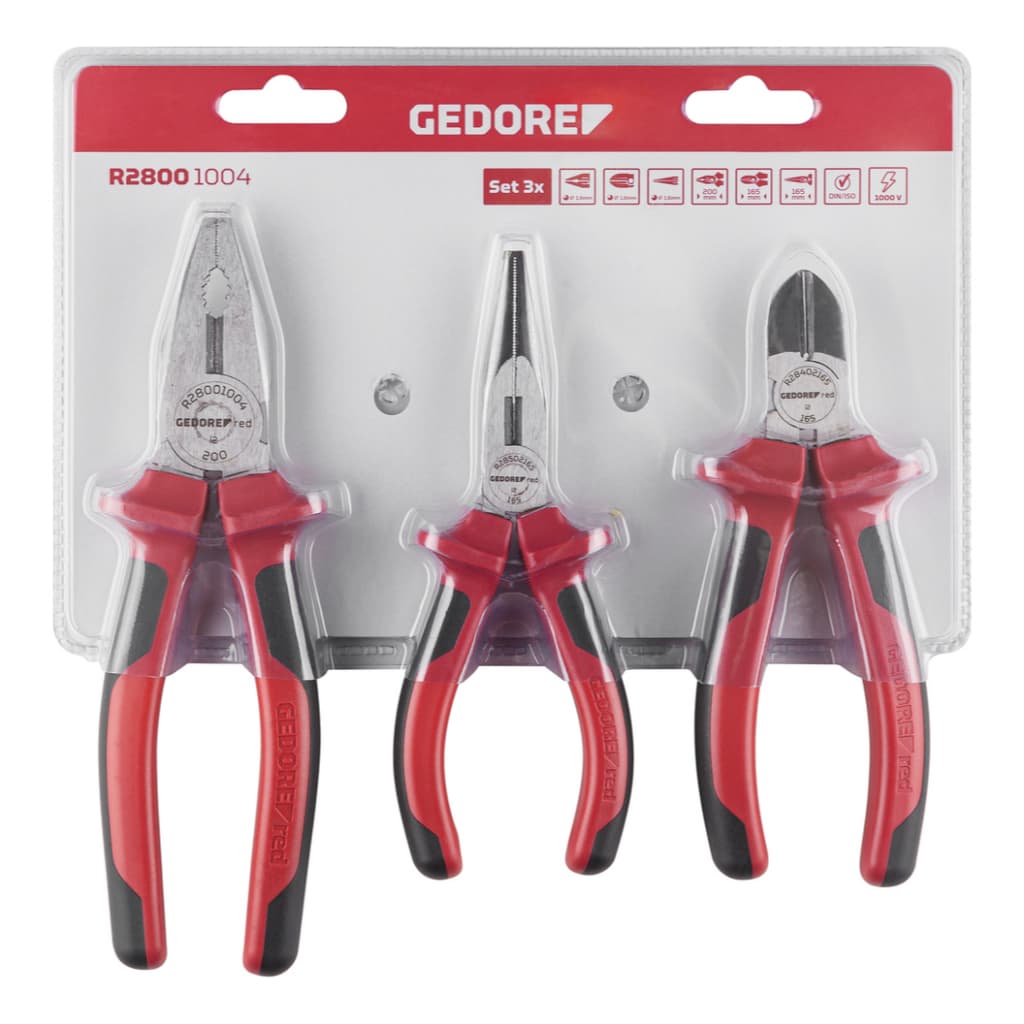 JOGO DE ALICATES 3 PEÇAS R28001004 GEDORE RED