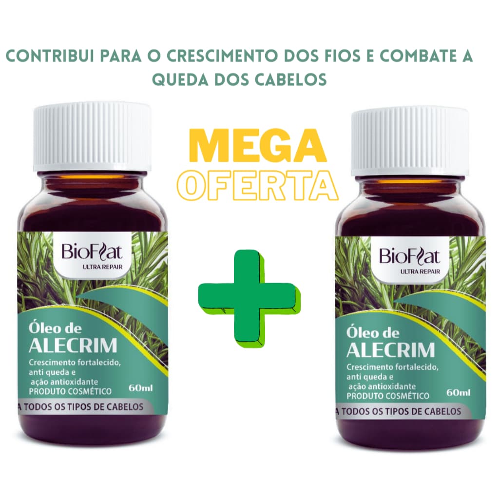 Kit 02 Óleo de Alecrim Crescimento dos Fios - Controla a Oleosidade - Combate a Caspa