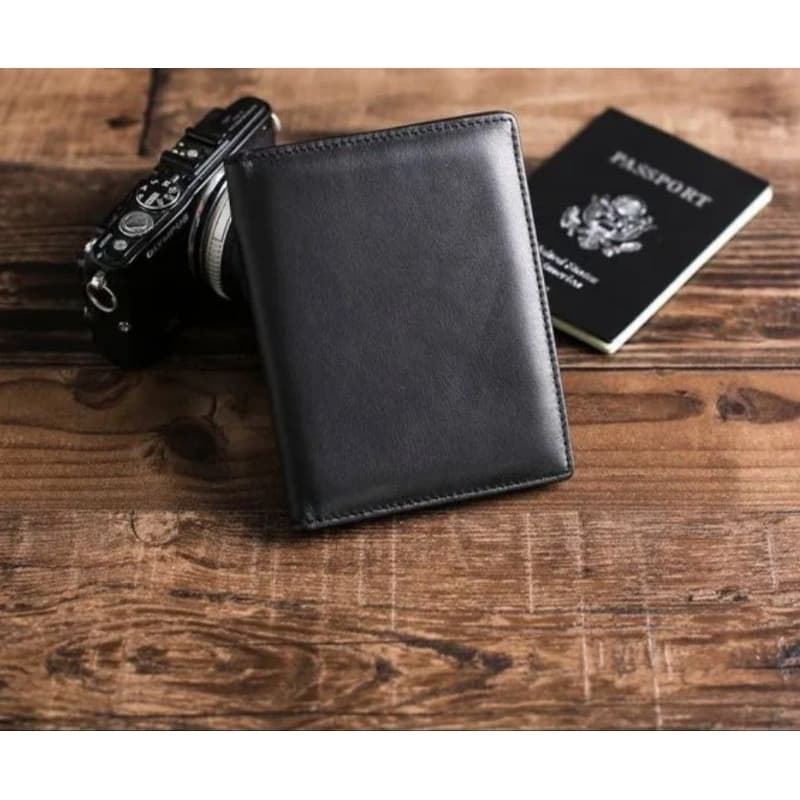 Carteira pequena slim compacta  preta Masculina feminina porta cartão couro sintetico CASE