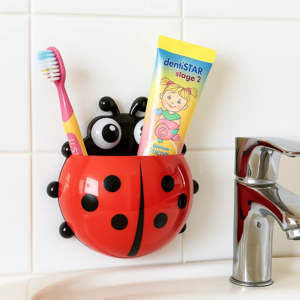 Porta Escovas De Dente Com Suporte de Ventosas Para Parede Banheiro Infantil Decorativo