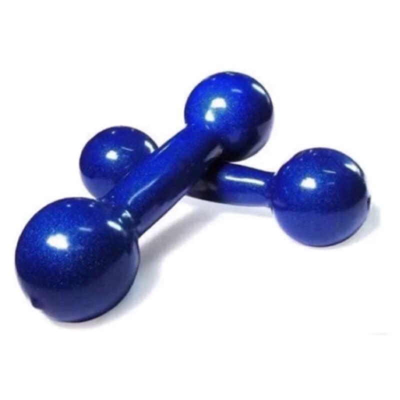 Par de halteres emborrachado 6kg azul (12kg total)