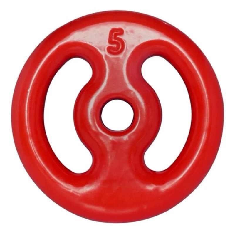 Par de Anilhas emborrachada 5kg vermelho (10kg total)