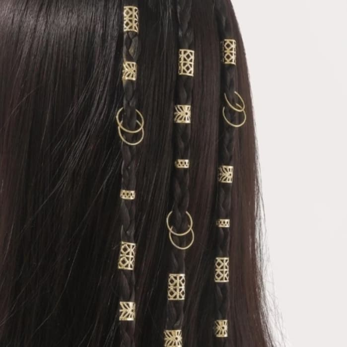 kits 20-40 De Anéis e argolinhas De Cabelo Para trança nago dourado, prata