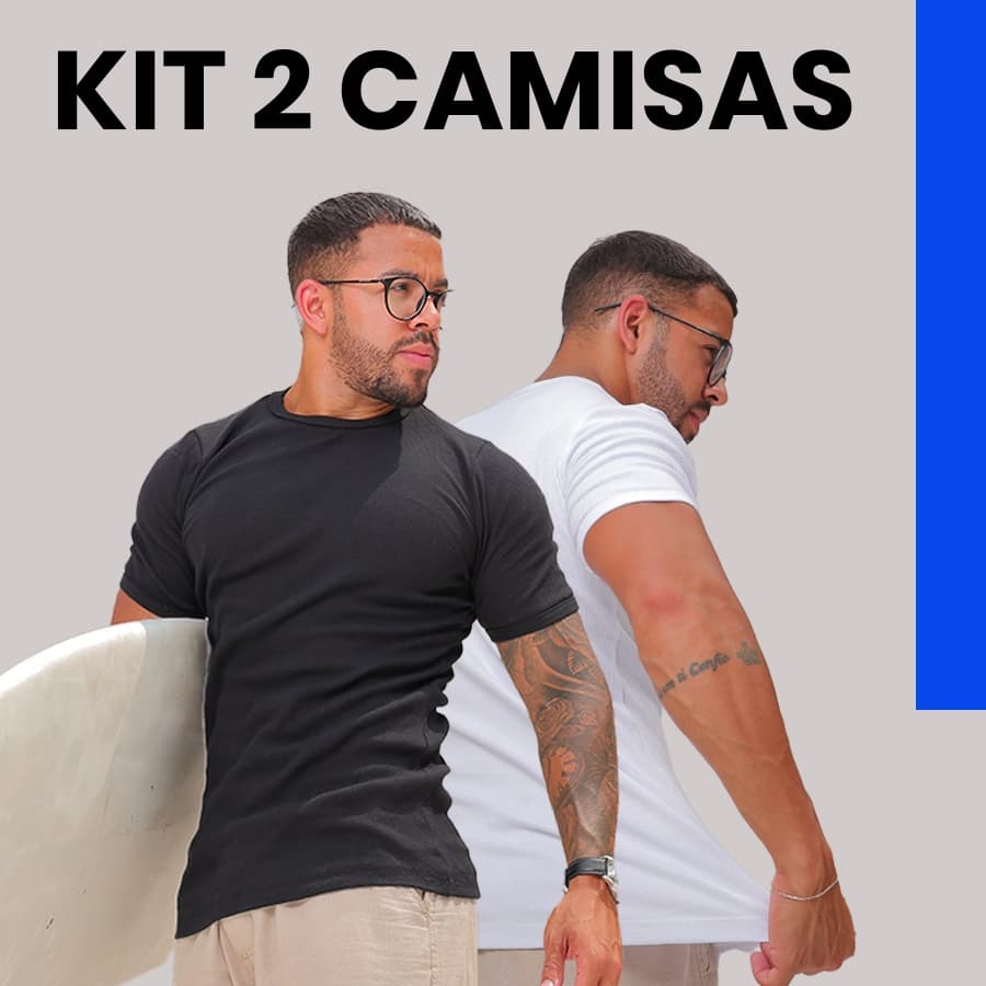 Kit 2 Duplo Efeito – Camiseta Canelada Ribana para uma Presença que Se Destaca