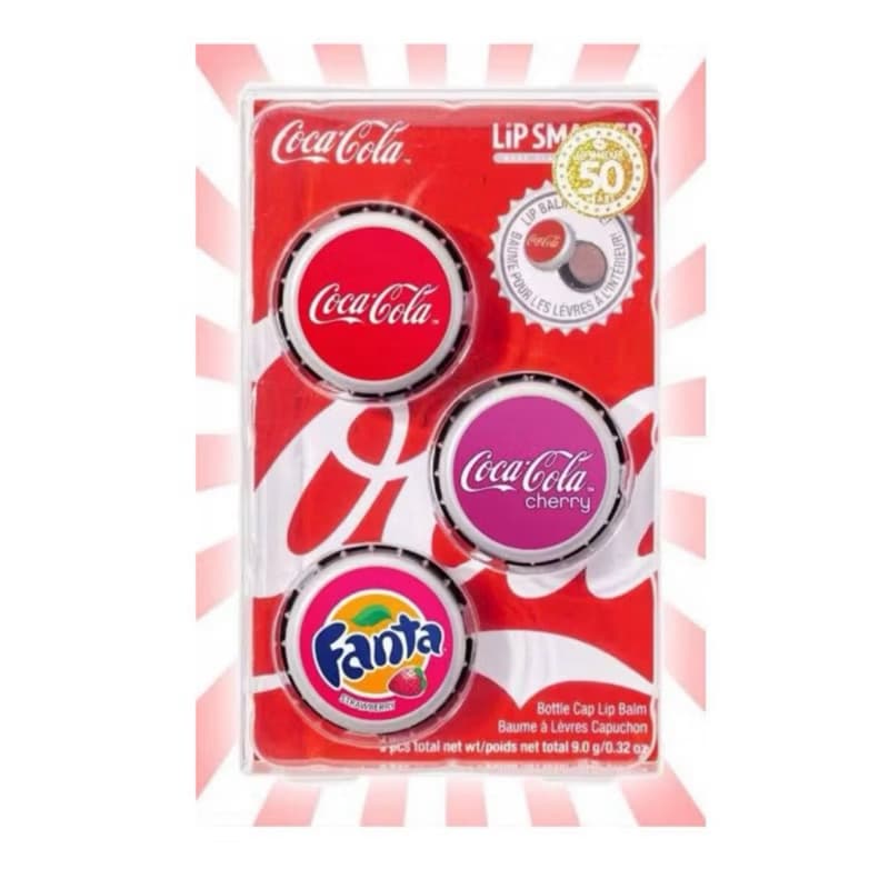 Coca cola hidratante labial sabores lip balm trio lip smacker