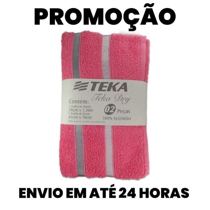 Jogo de Toalhas Felpudas Teka Dry 2 Peças (1 toalha Banho + 1 toalha rosto)