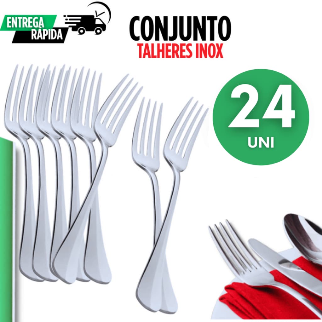 Jogo 24 Garfos Talher Multiuso –  Talheres de Qualidade e Durabilidade