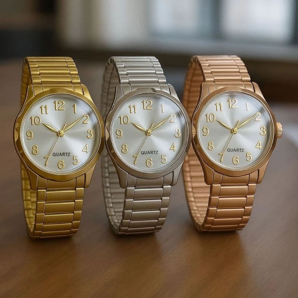 Relógio de Pulso Feminino Quartz Pulseira Elástica Moda Blogueira