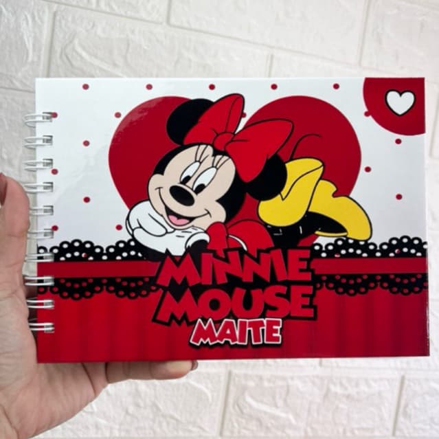 Livro de Colorir Minnie Mouse Capa Dura Personalizada com Nome Artesanal  50 Desenho 180g