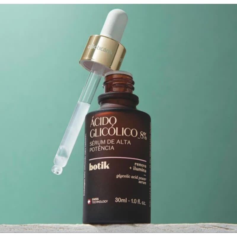 sérum de alta potência ácido glicólico 8% botik 30ml