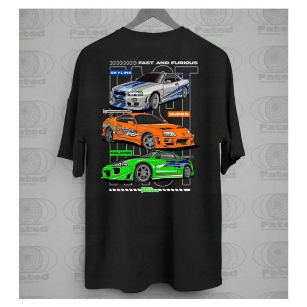 Camiseta Brian O'Conner Carros clássicos Skyline Velozes e Furiosos - Fated car algodão 30.1