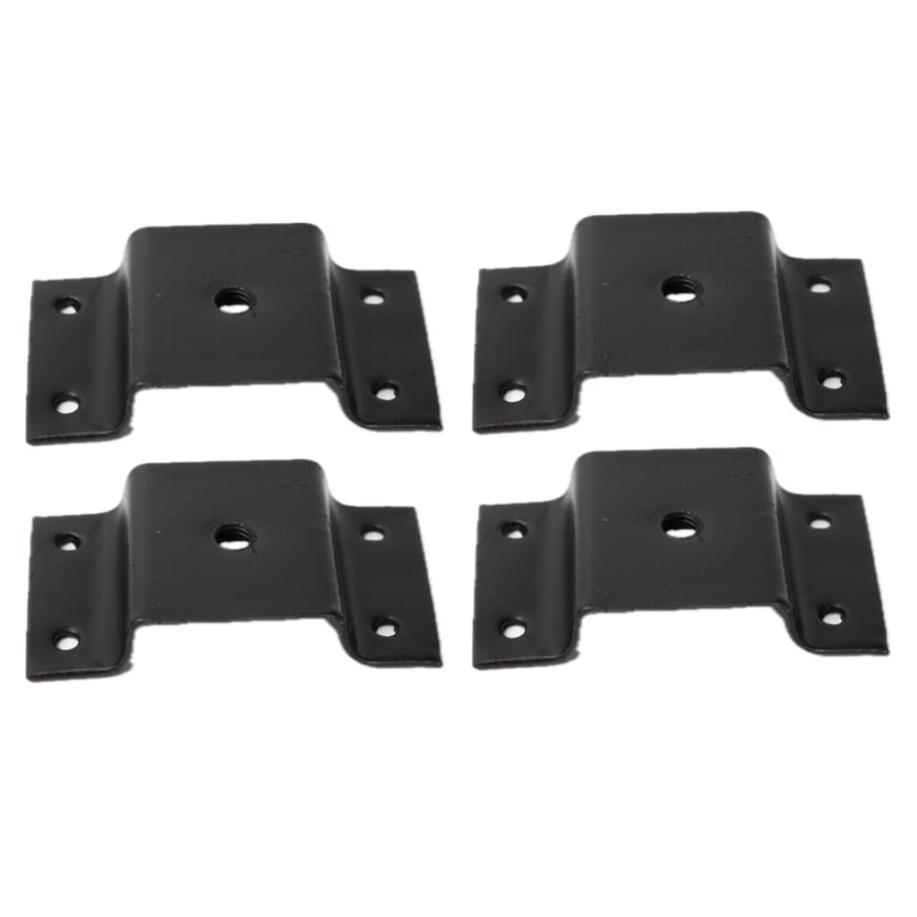 Kit 4 Chapinha Chapa Reta Fixação Base Metal Aço Pé Móveis Rosca 5/16