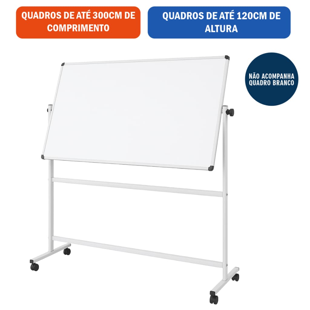 Cavalete Quadro Branco Suporte Quadro Branco Com Rodas Universal Articulado 120x300cm