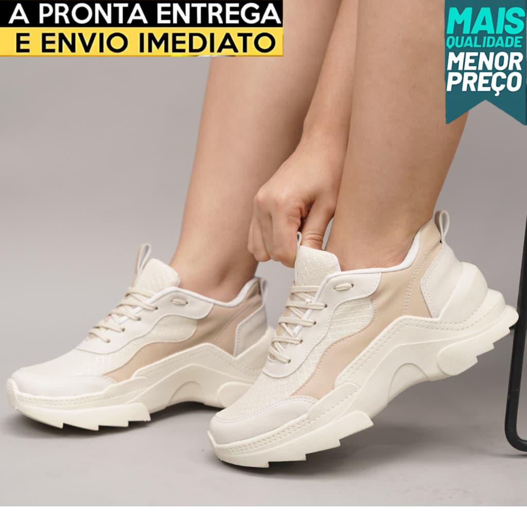 Tênis Tratorado Feminino Sneaker Plataforma, Qualidade e Conforto