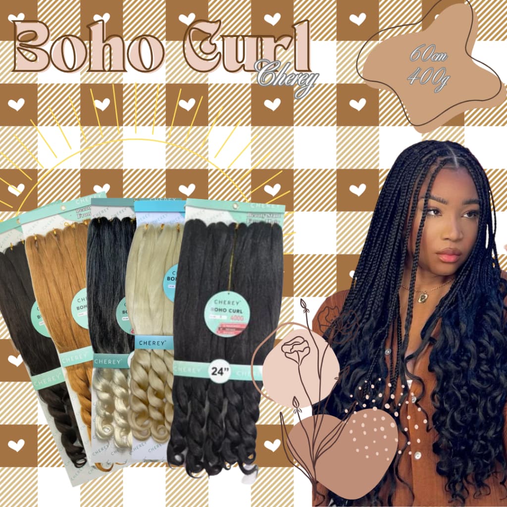 Cherey Boho Curl Cabelo Fibra Jumbo Premium Para Tranças 400gr Cores