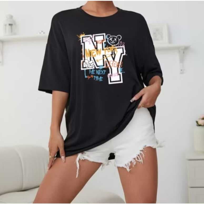 Camiseta Estampada NY Grafite Unissex Algodão 30.1