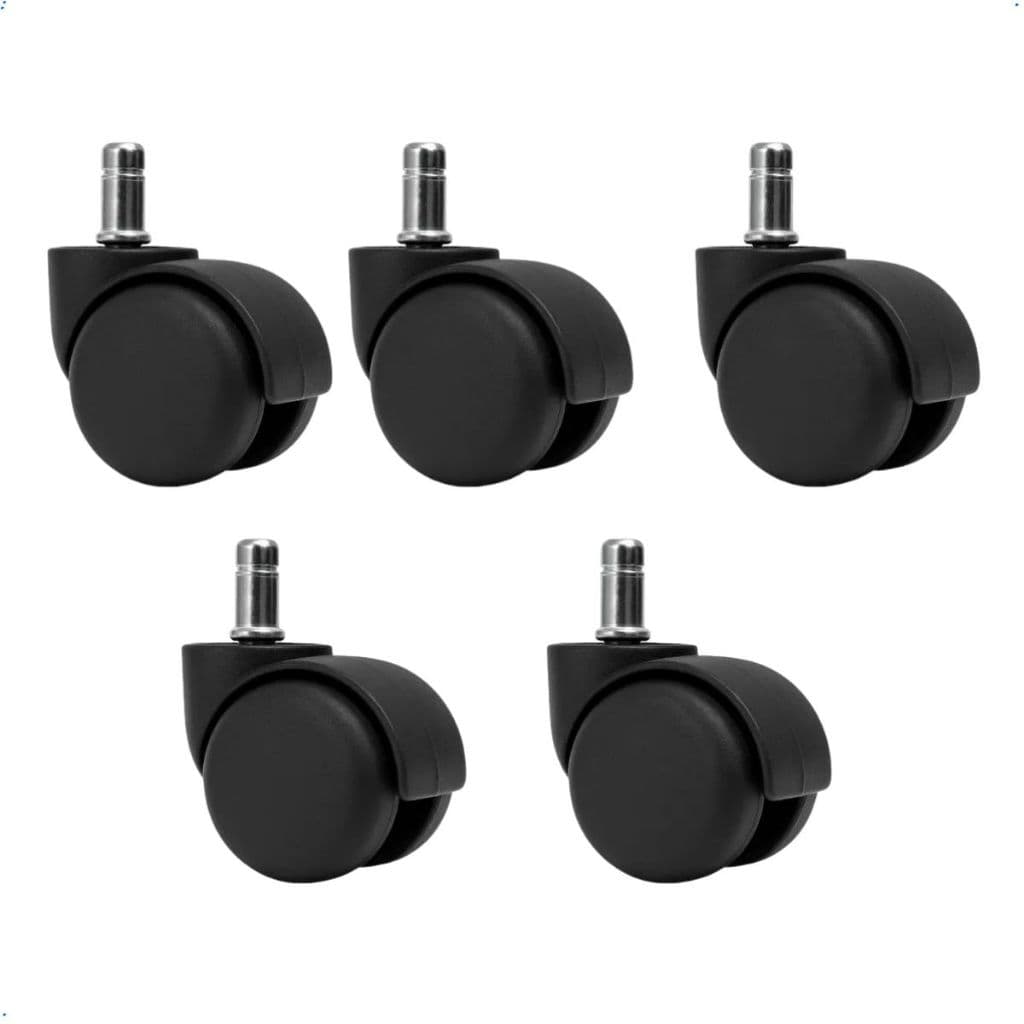 Kit 5 Rodízios Cadeira Escritório Pino 11mm Nylon Beltools Super Resistente Suporta Até 30 Quilos