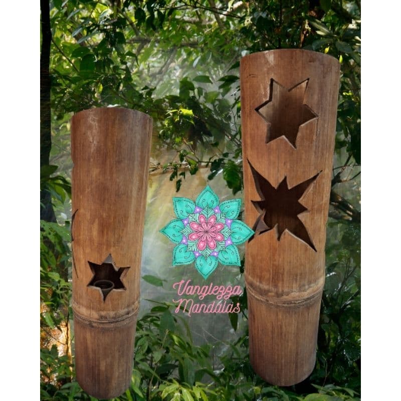 luminária de mesa bambu - luminária de bambu natural - luminária para quarto - luminária zen