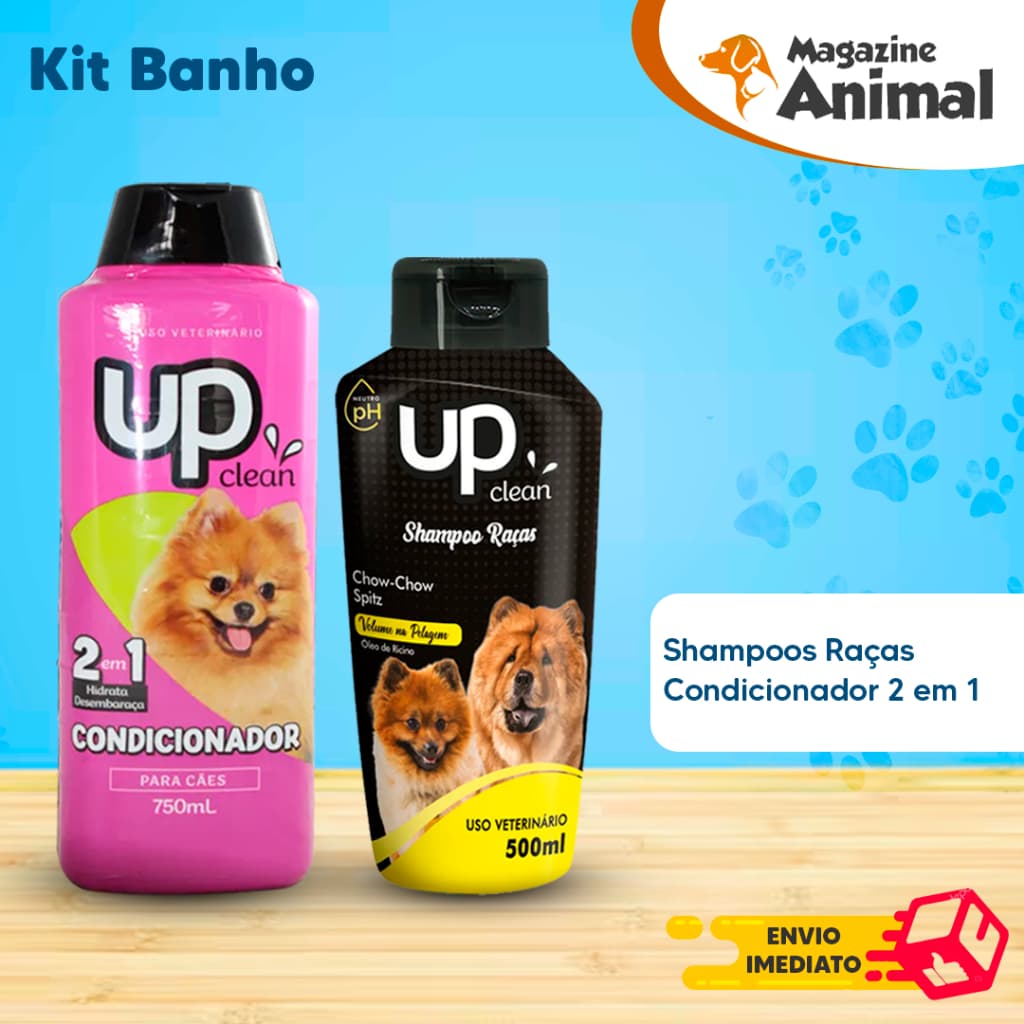 Kit banho Shampoo Para Cachorro pet Shampoo para cães Chow Chow - Spitz 500ml + Condicionador
