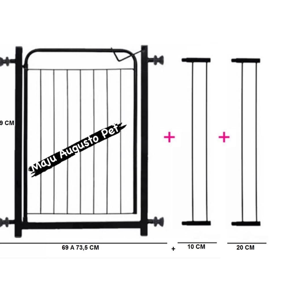 Grade Portão Pet de Proteção 104 a 108 cm para Cachorro Cães
